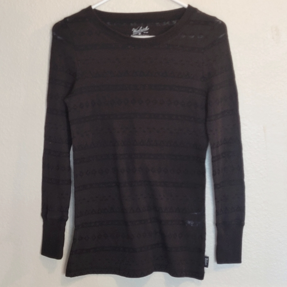 Woolrich Black/Charcoal Thermal Shirt Size Petite Small
